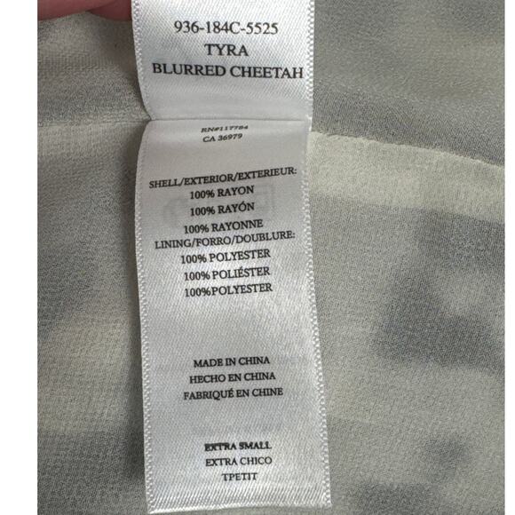 Rails Tyra Blurred Cheetah V Neck Faux Wrap Tie Side Midi Dress Size XS - Picture 13 of 14